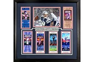SPORTS GALLERY AUTHENTICATED Patriots Tom Brady"6x SB Champions" Framed SB Tickets Display (Snow Game)