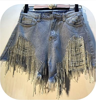 denim shorts with tassels