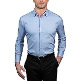 Nautica Regular Fit Long Sleeve Button Down Dress Shirts for Men - Wrinkle Free Long Sleeve Shirt Mens Formal 4-Way Stretch