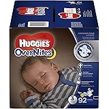 HUGGIES OverNites Diapers, Size 3, 92 ct, GIGA JR Overnight Diapers (Packaging May Vary)