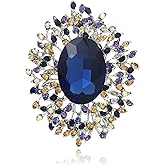 YOQUCOL Elegant Colorful Cubic Zirconia Crystal Bright Rhinestone Brooch Pins for Women Grils