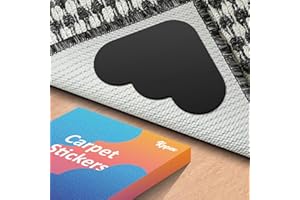 KppeX 12 Pack Rug Pad Gripper for Hardwood Floors, Double Sided Non-Slip Rug Pads,Washable Rug Tape Stickers,Area Rug Pad Carpet Tape,Under Corner Side Gripper