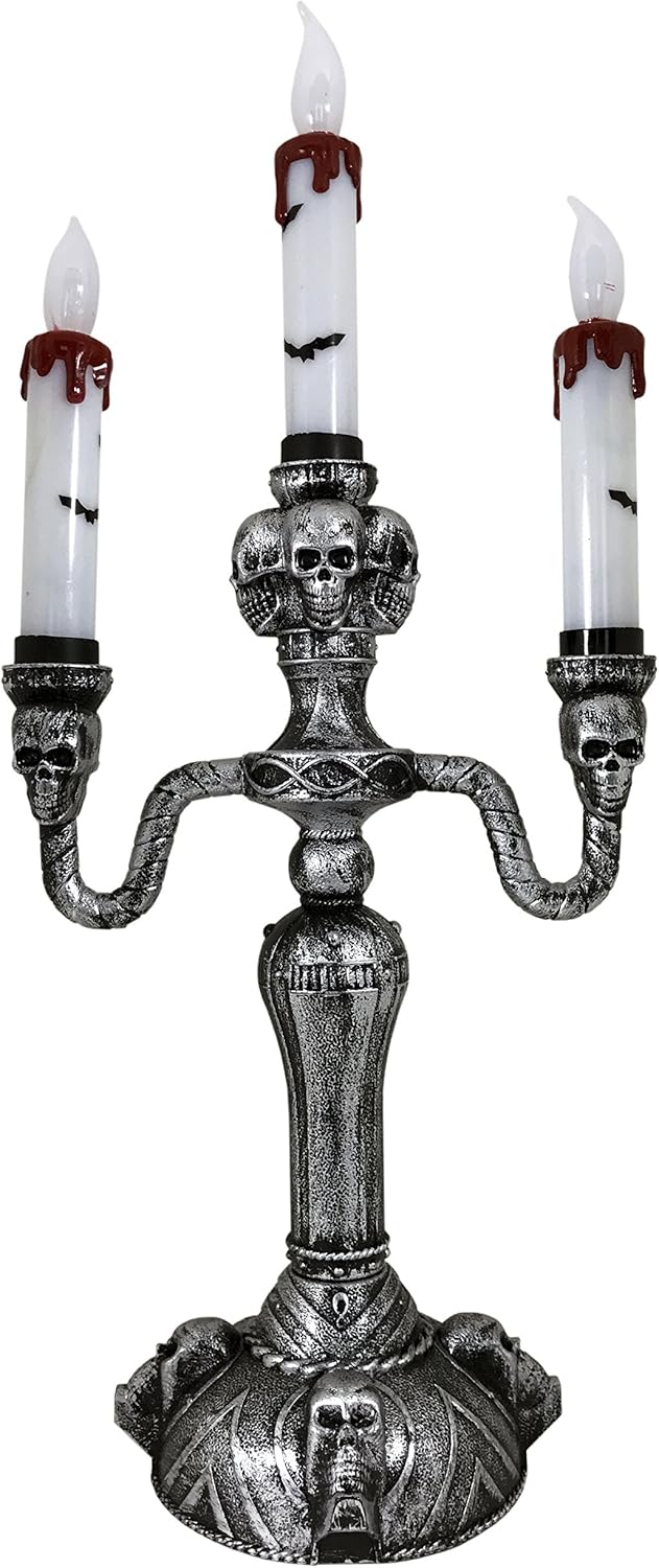 KINREX LED Candelabra Halloween Decoration - Candelabra Plastic Indoor Party Decor - Measures 15.5 inches: Home & Kitchen