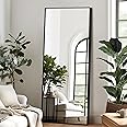 NicBex Full Length Mirror with Stand, 64"x24" Aluminum Alloy Frame Full Body Floor Mirror, Black - Free Standing, Leaning Against Wall or Wall-Mounted, Best for Bedroom Living Room Dressing Room