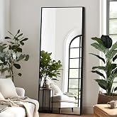 NicBex Full Length Mirror with Stand, 64"x24" Aluminum Alloy Frame Full Body Floor Mirror, Black - Free Standing, Leaning Against Wall or Wall-Mounted, Best for Bedroom Living Room Dressing Room