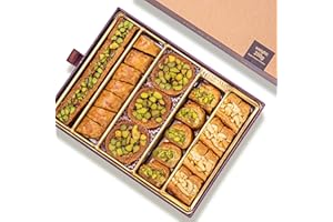 Damaskino Home Assorted Baklava Gift Box 8.82oz 24 Pieces – Pistachio Baklava Pastry with Honey – Turkish Baklava Pistachio Dessert – Greek Desserts & Middle Eastern Sweets – Eid Gifts for the Family