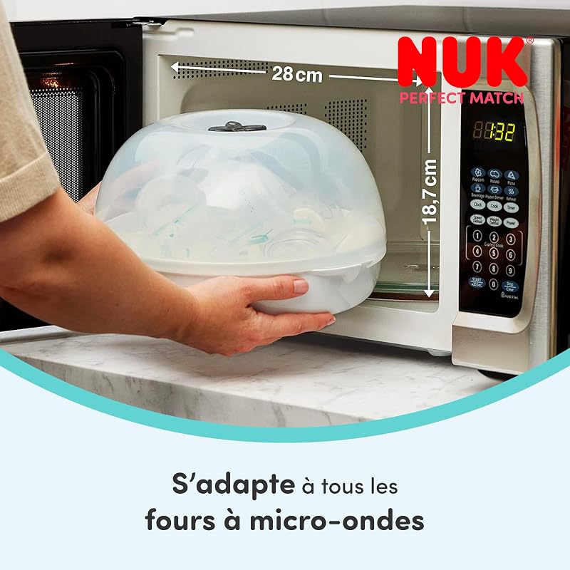 Micro Express Plus Stérilisateur de Biberons Micro-Ondes | Compact et Portable | Jusqu'à 4 Biberons + Accessoires en 4 Min