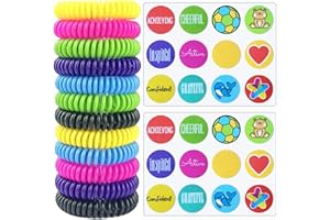 BUGGYBANDS Mosquito Repellent Bracelet 12 Pack Natural Mosquito Repellent Band with 24 Pcs Stickers Safe for Kids and Adults Waterproof Insect Repellent Wristband for Indoor and Outdoor Protection UP to 300Hrs