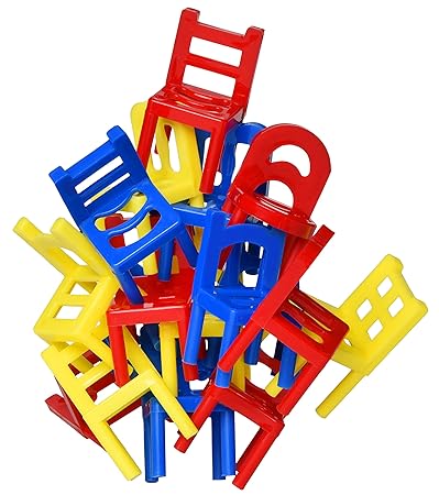 Point Games Stacking Tower Balancing Game, Party Favor Stacking Toys - Pile-Up Suspend Family Games for Kids. (18 Chairs Toys Set)