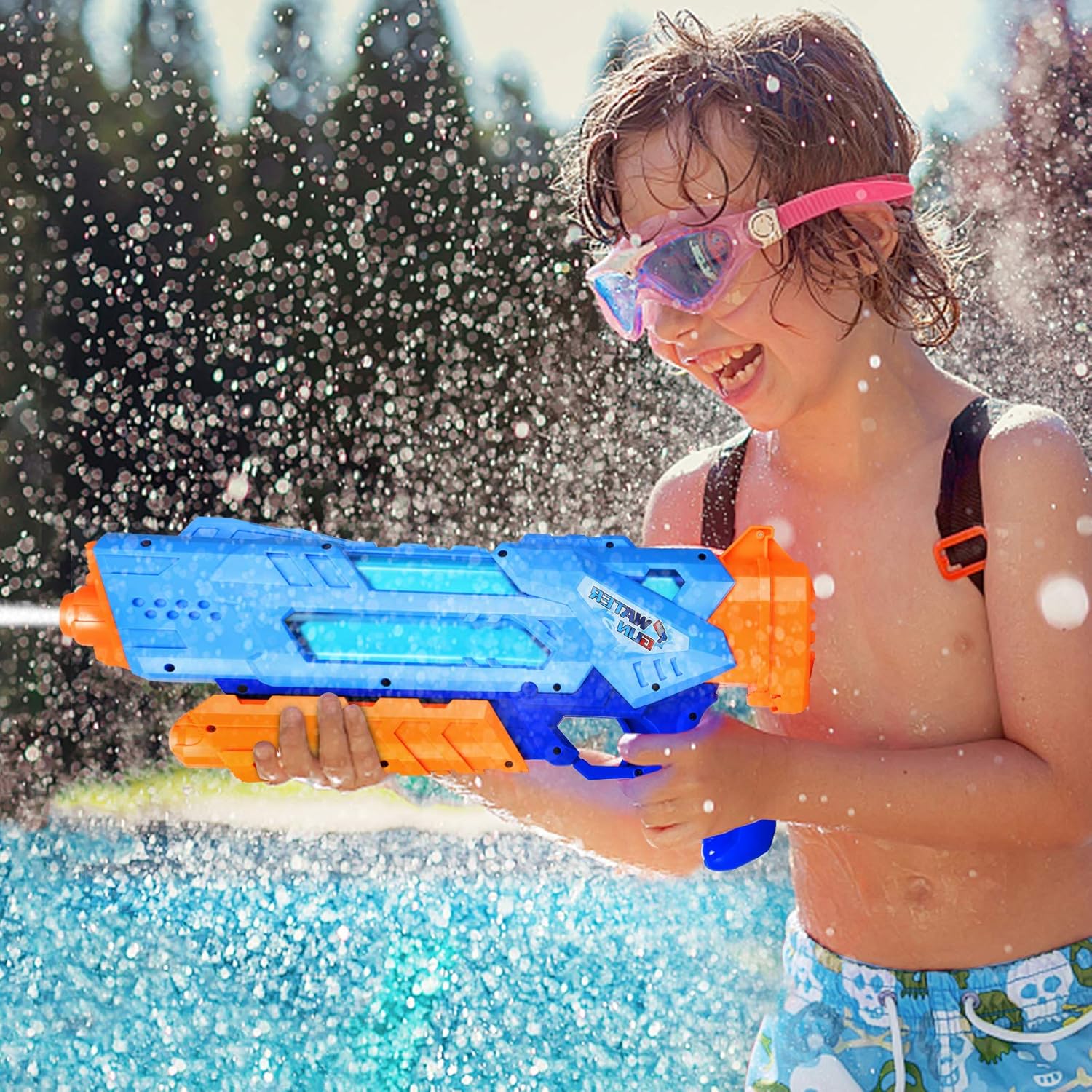 Super Water Guns for Kids & Adults, 2 Pack Super Water Blaster Soaker Squirt Guns, 1200cc High Capacity for Kids Ideal Gift Toys for Summer Outdoor Swimming Pool Beach Sand Water Fighting Play Toys: Toys & Games