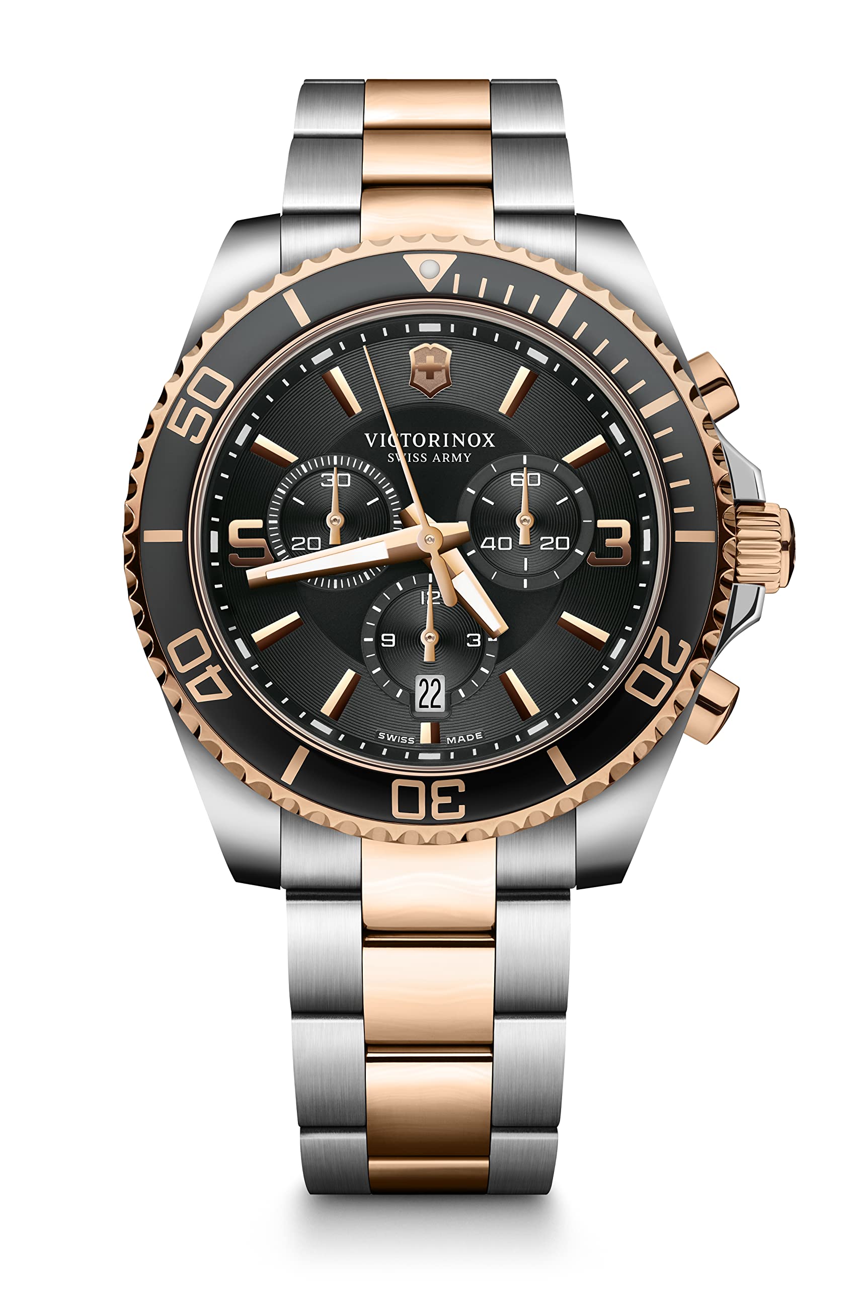 Victorinox Victorinox Herren-Uhr Maverick Chronograph, Herren-Armbanduhr, Analog, Quarz, Wasserdicht bis 100 m, Gehäuse-Ø 43 mm, Armband 21 mm