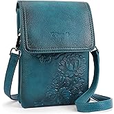 VIMUTI Small Crossbody Bags for Women Trendy Vegan Leather Cell Phone Bag Embossed Flower Design Wallet Purses with Strap