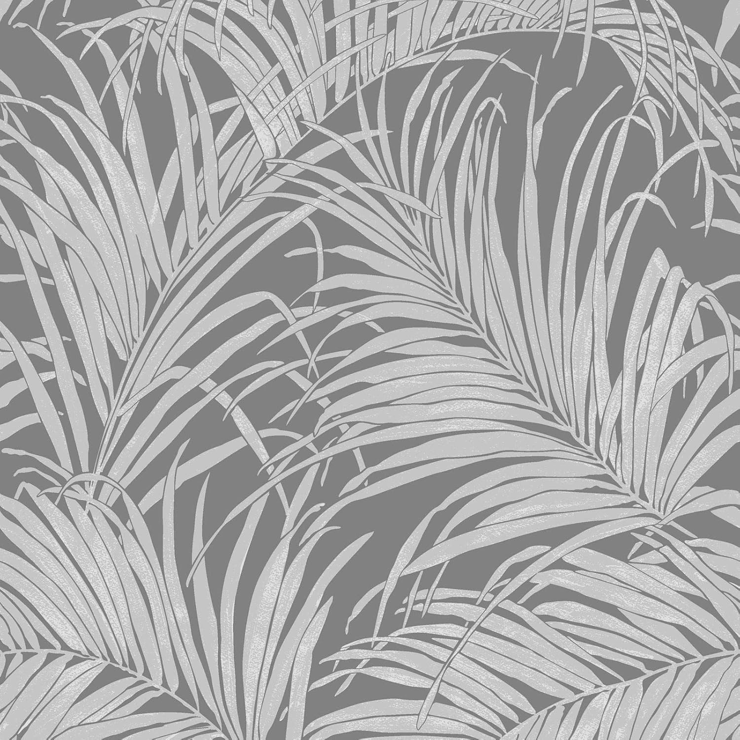 Arthouse Palm Gunmetal Grey Wallpaper 903305, 52.1 x 1005.8 cm