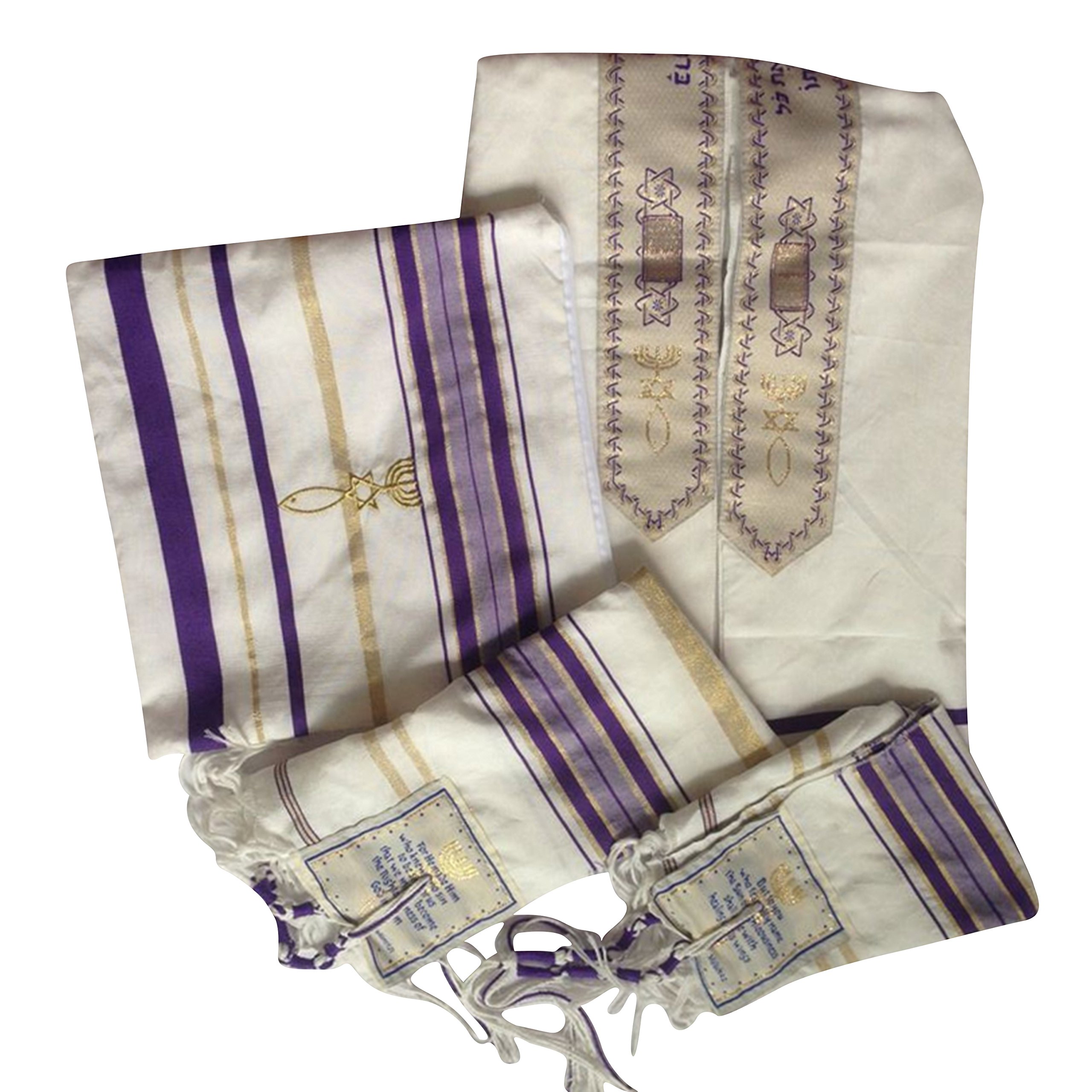 Holylandmarket Mens Purple With Gold Messianic Shawl / Tallit - The Messiah T.. 9 81ruvUJssWL