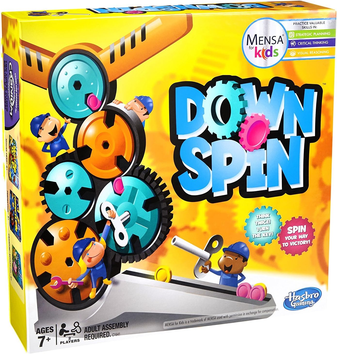 Hasbro Gaming Downspin Strategy Board Game for 2 Players, Ages 8+