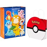 Hallmark Pok&eacute;mon Gift Bags, 2-Pack (9" Medium Pok&eacute;Ball and 15" XL Pikachu) | Extra Large and Medium Sizes, 2 Count, Pok&eacute;Ball and Pikachu Designs, Ideal for Birthdays and Holidays.