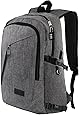 Laptop Backpack, Travel Computer Bag for Women & Men, Anti Theft Water Resistant College School Bookbag, Slim Business Backpack w/ USB Charging Port Fits UNDER 17" Laptop & Notebook by Mancro (Grey)