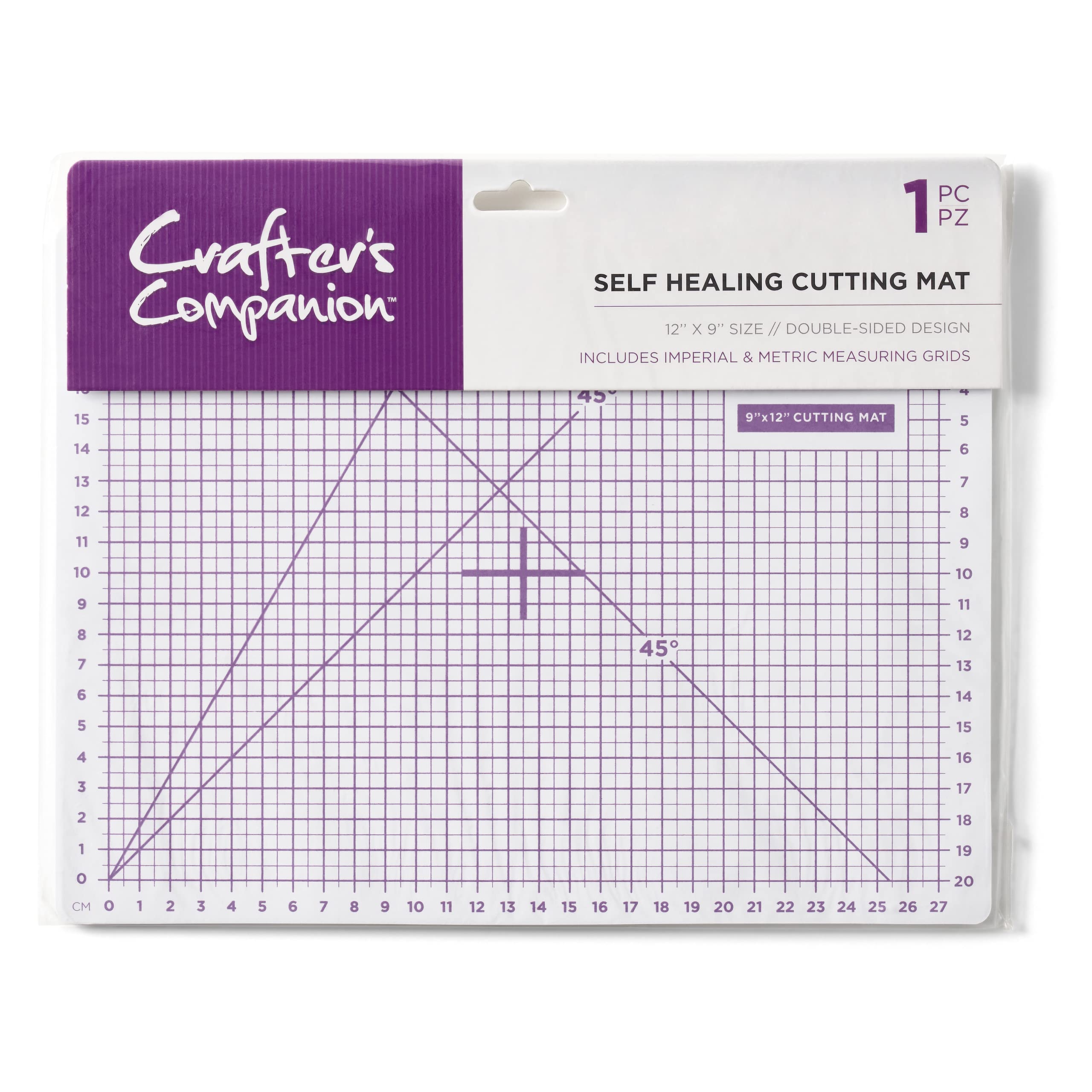 Crafter's Companion Self Healing A4 Mat (12" x 9") -Hard Wearing & Durable-Perfect for Use with Craft Knives & Rotary Cutters-Suitable for Cutting Paper, Card & Fabric, 12 x 9 Inch,Transparent