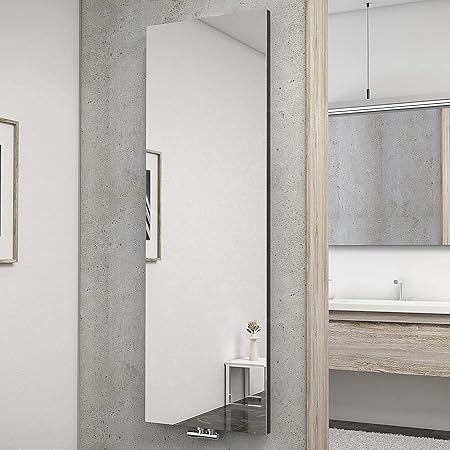 Schulte H034020 57 Heizkörper New York mit Spiegel, 180 x 60 cm, 50 mm Mittelanschluss, anthrazit, Wohnraumheizkörper für Zwe