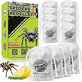 12 Pack Long-Lasting Spider Repellent Pouches - Natural Peppermint & Lemongrass Oil Blend, Indoor/Outdoor Pest Control for Closets, Attics, Garages, RVs (60 Day Protection)