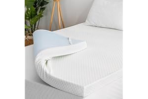 EGOHOME 3 Inch Gel Memory Foam Mattress Topper Queen Size, Cooling Bed Topper for Pressure Relief with Removable Breathable Soft Cover, CertiPUR-US Certified