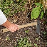 GOYADA Garden Digging Hoe and Rake Set 2 Pack with Wooden Handle view 6