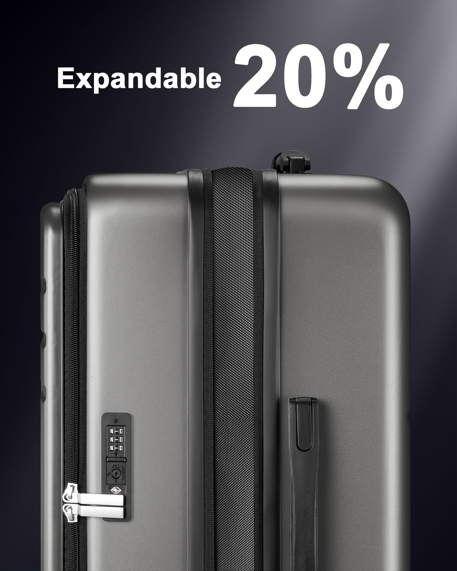 Carry On Luggage Airline Approved,Expandable PC Hard Shell Suitcase with wheels,Front Opening Suitcases
