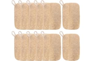 Uonlytech 10pcs Natural Loofah Sponges for Dishes Kitchen Dishwashing Scrubber Sponge Biodegradable Handheld