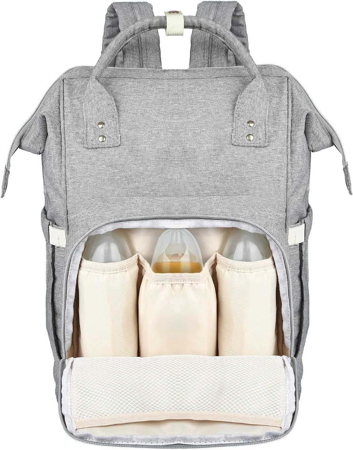 LONENESSL Diaper Bag Backpack Large Diaper Bag/Mommy Bag with Multiple Pockets and Extra Large Capacity, Stores up to 8 oz Bottles, Good for One Or Two Babies (Gray)