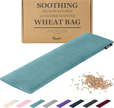 Qomfor Microwavable Wheat Bag Blue Green Lavender Scent 48x15 cm 800g
