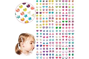 KXCOFTXI 240PCS Sticker Earrings for Little Girls, 3D Gems Girls Sticker Earrings Self-Adhesive Glitter Craft Crystal Stickers, Stick on Earrings for Toddlers