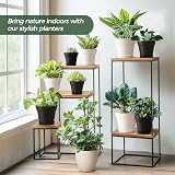 T4U 16CM Plastic Plant Pots 6-Pack with Saucers White Indoor Outdoor view 8