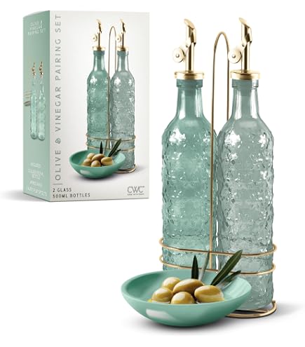 Amazon.com: Grant Howard Roma Embossed Glass Oil and Vinegar Cruet