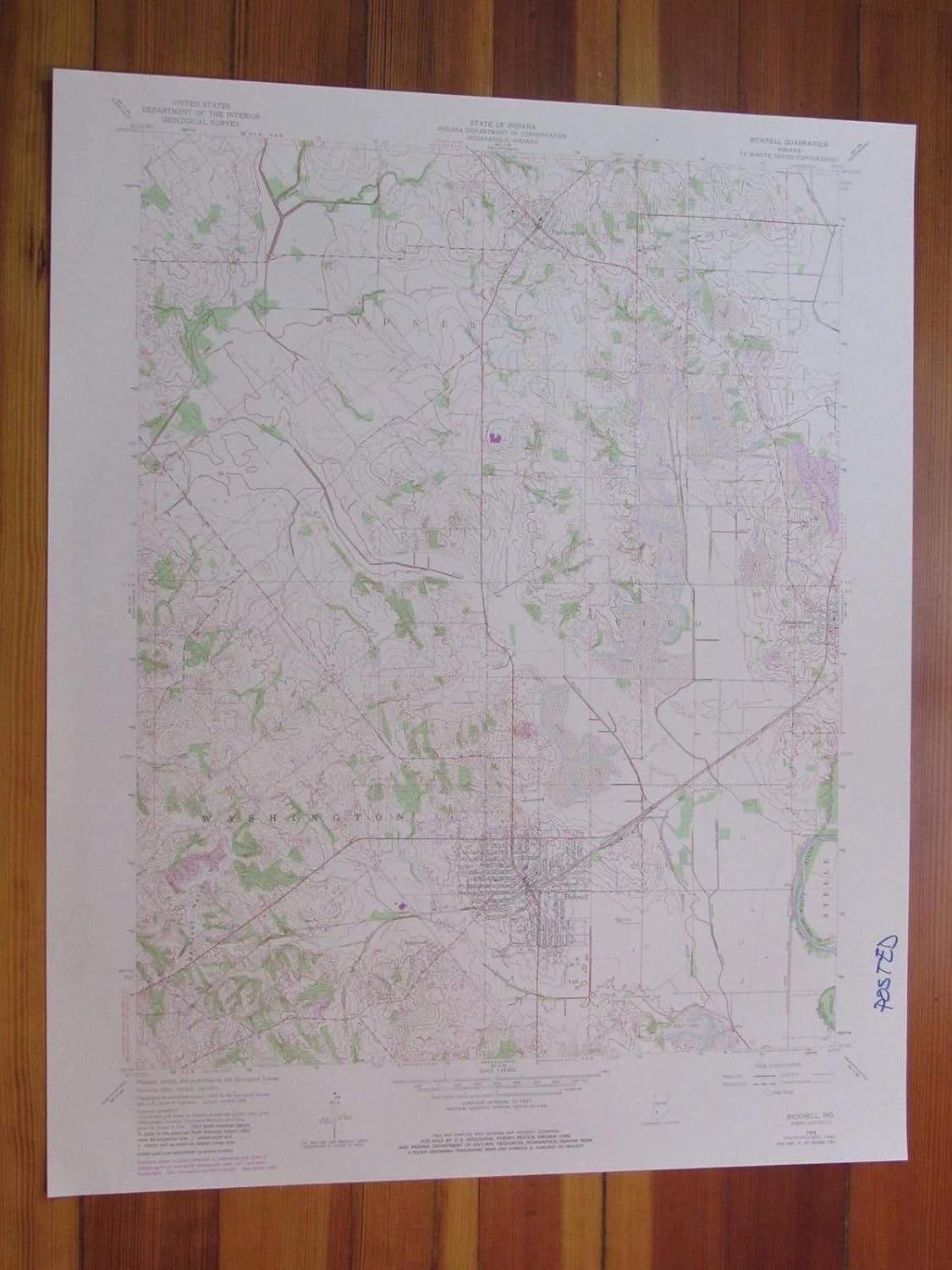Bicknell Indiana 1981 Original Vintage USGS Topo Map
