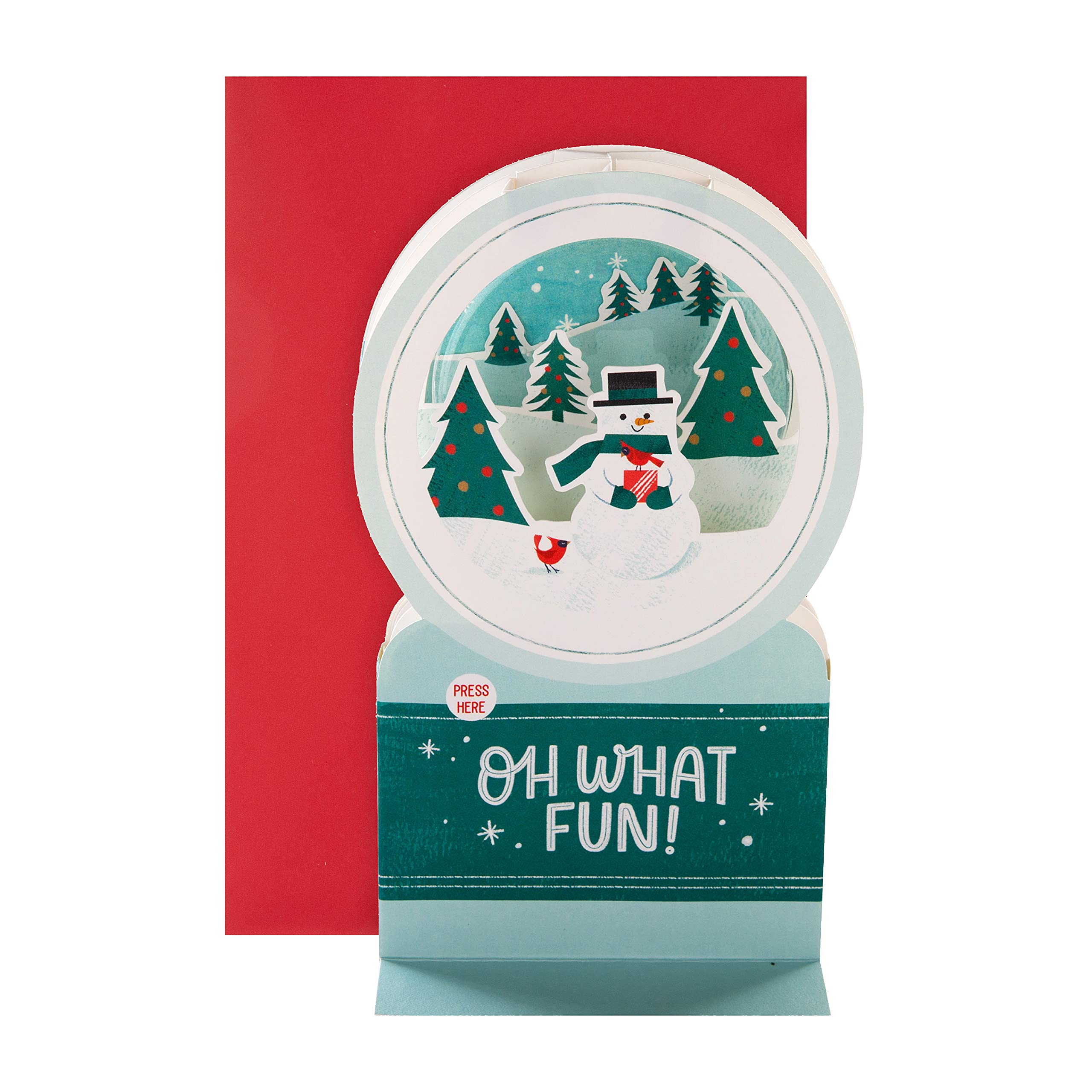 Hallmark Paper Wonder 3D Pop-Up Oh What Fun Snow Globe Christmas Card