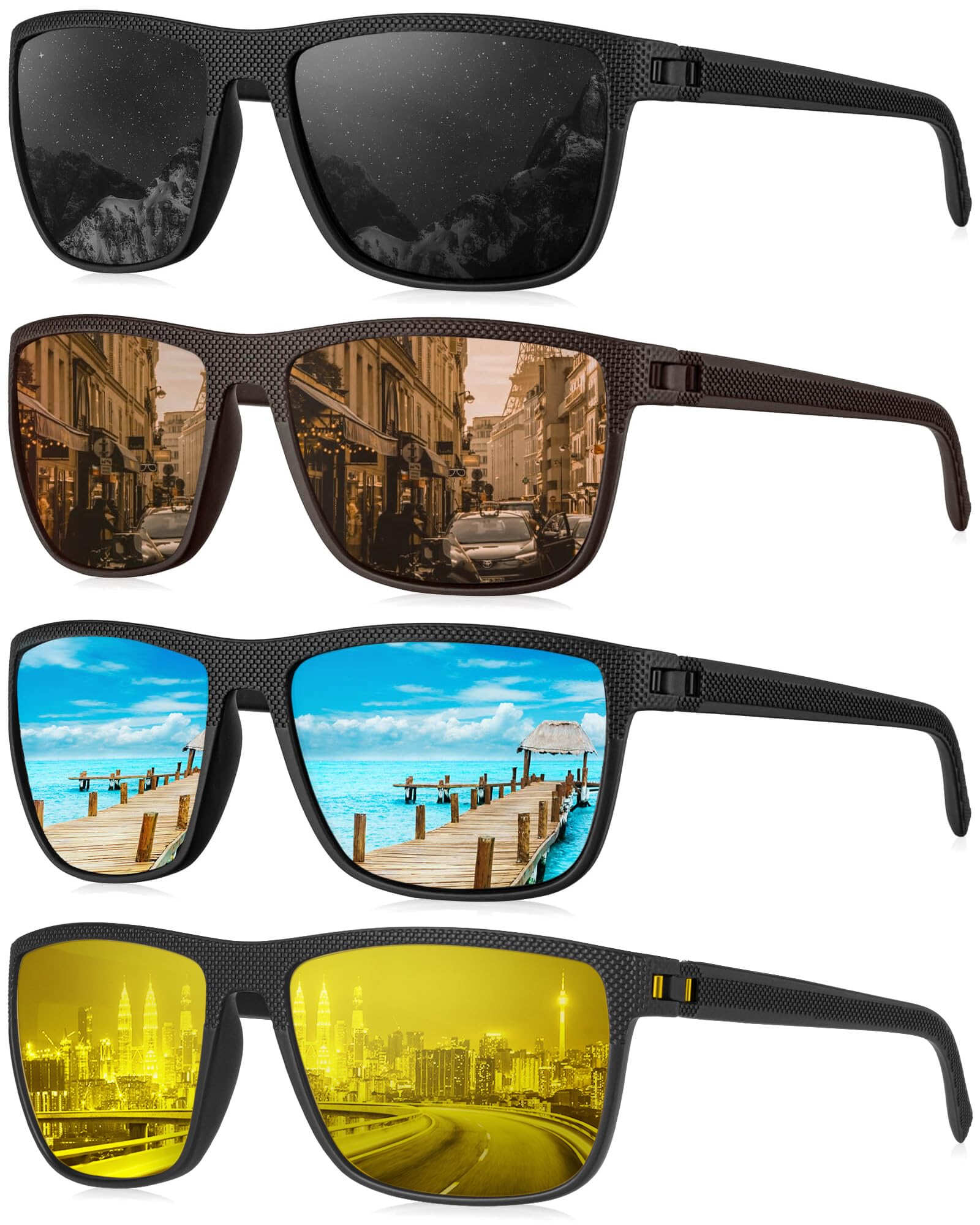 Photo 1 of KALIYADI Mens Sun-Glasses Polarized Sunglasses-Men: Classic Sunglasses with Ultraviolet Protection for Driving Fishing Golf