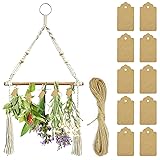 YAHAHARICH Herb Drying Rack with 15PCS Brown Gift