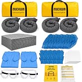 MUCHWIN 2-Pack Universal Spill Kit OSHA Approved &amp; DOT Compliant Biohazard for Oil, Water, Chemical, Blood &amp; Bodily Fluid &mdash; 30 Pads, 4 Socks, PPE (Gloves, Goggles, Apron, Shoe Covers), 2 Duffel Bags