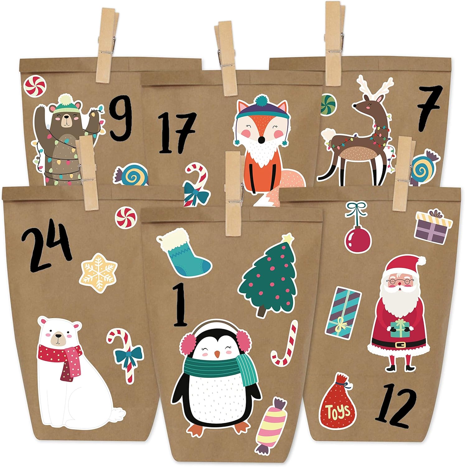 Papierdrachen DIY Adventskalender zum Befüllen