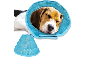 TOPKECH Soft Dog Cone | Comfortable Adjustable Dog Cone Collar | After Surgery & Recovery | Prevent Dogs from Biting and Licking & Dog Protector | Suitable for Large Medium Dogs | Blue
