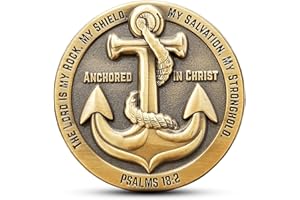 LOGOS COINS Anchored in Christ, The Lord is My Rock, I Know The Plans I Have for You, Antique Gold Plated Challenge Coin, Jeremiah 29:11 Graduation Gift
