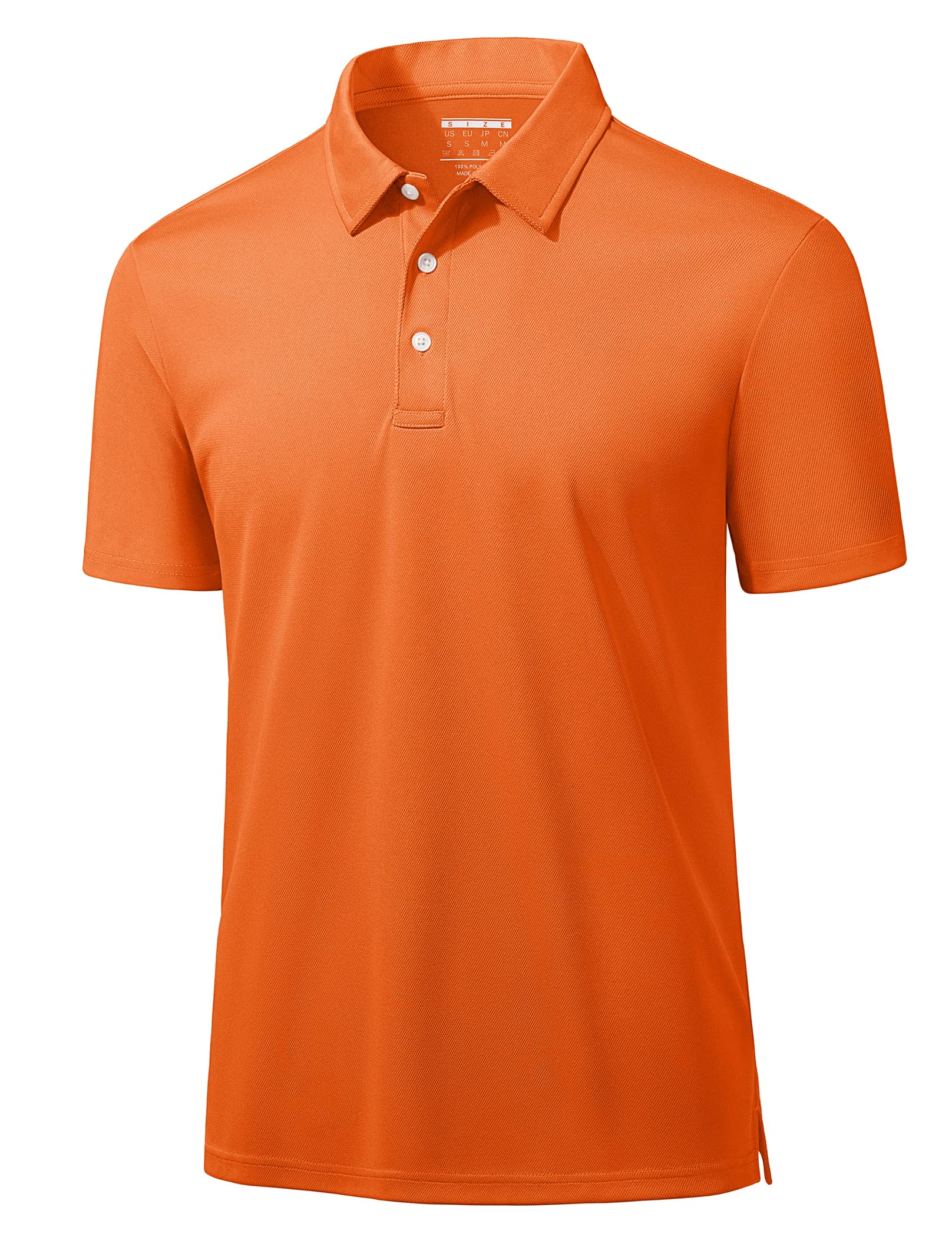 Photo 1 of MAGCOMSEN Quick Dry Polo Shirts for Men Shorts Sleeve Running Dry Fit Polo Shirts Casual Classic Fit Polo Shirts Orange XL