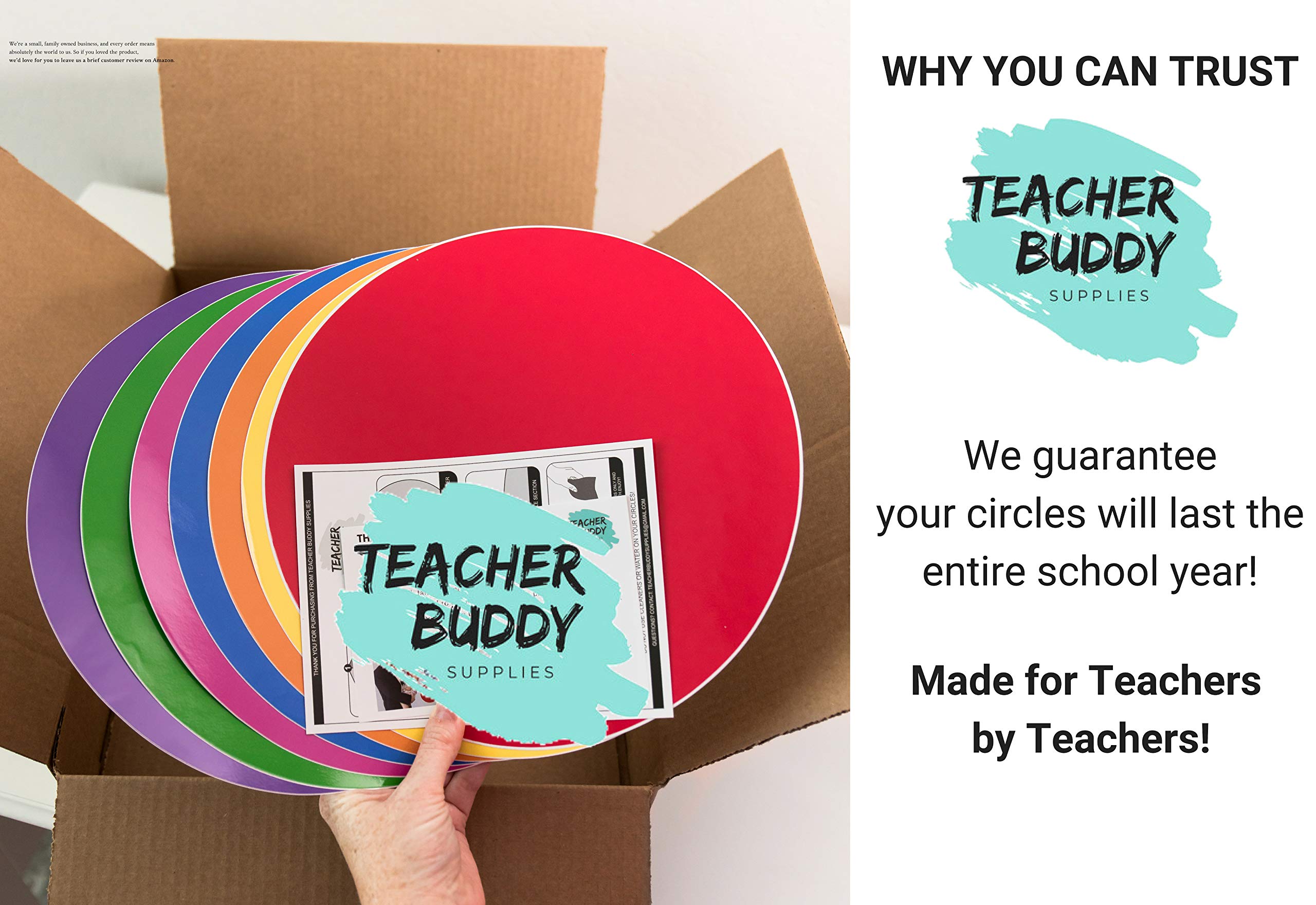 Teacher Buddy 7 Pack Dry Erase White Board Marker Removable Vinyl Dot