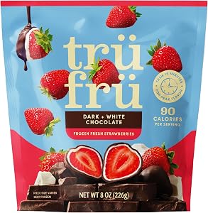 Tru Fru, Dark And White Chocolate Strawberries, 8 Ounce