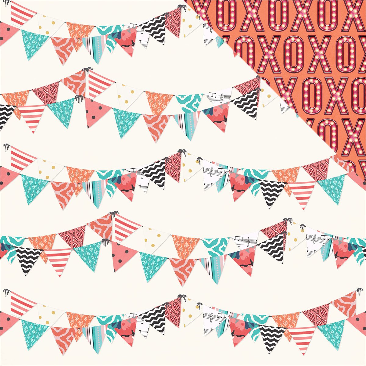 Photo Play Paper Photo Play Like A Girl Double-Sided Cardstock x 12-inch XOXO, Acrylic, Multicolour, 0.02x30.48x31.75 cm