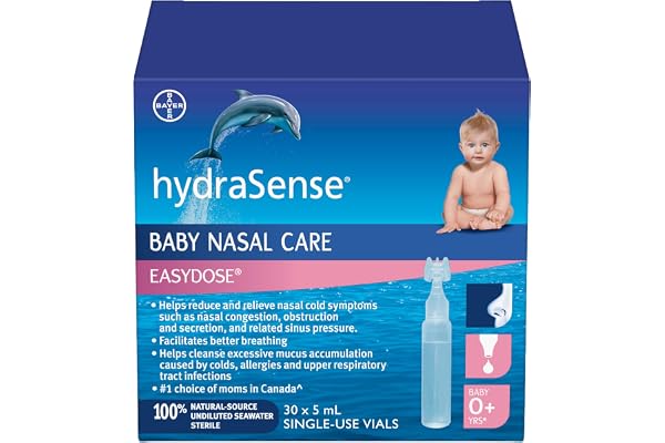 hydraSense EasyDose, Baby Nasal Care, Gently Relieves Congestion in Babies, Non-Medicated, 100% Natural Source Seawater, Pres