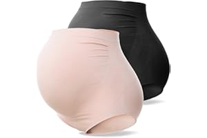 SUNNYBUY Women's Maternity High Waist Underwear Pregnancy Seamless Soft Hipster Panties Over Bump