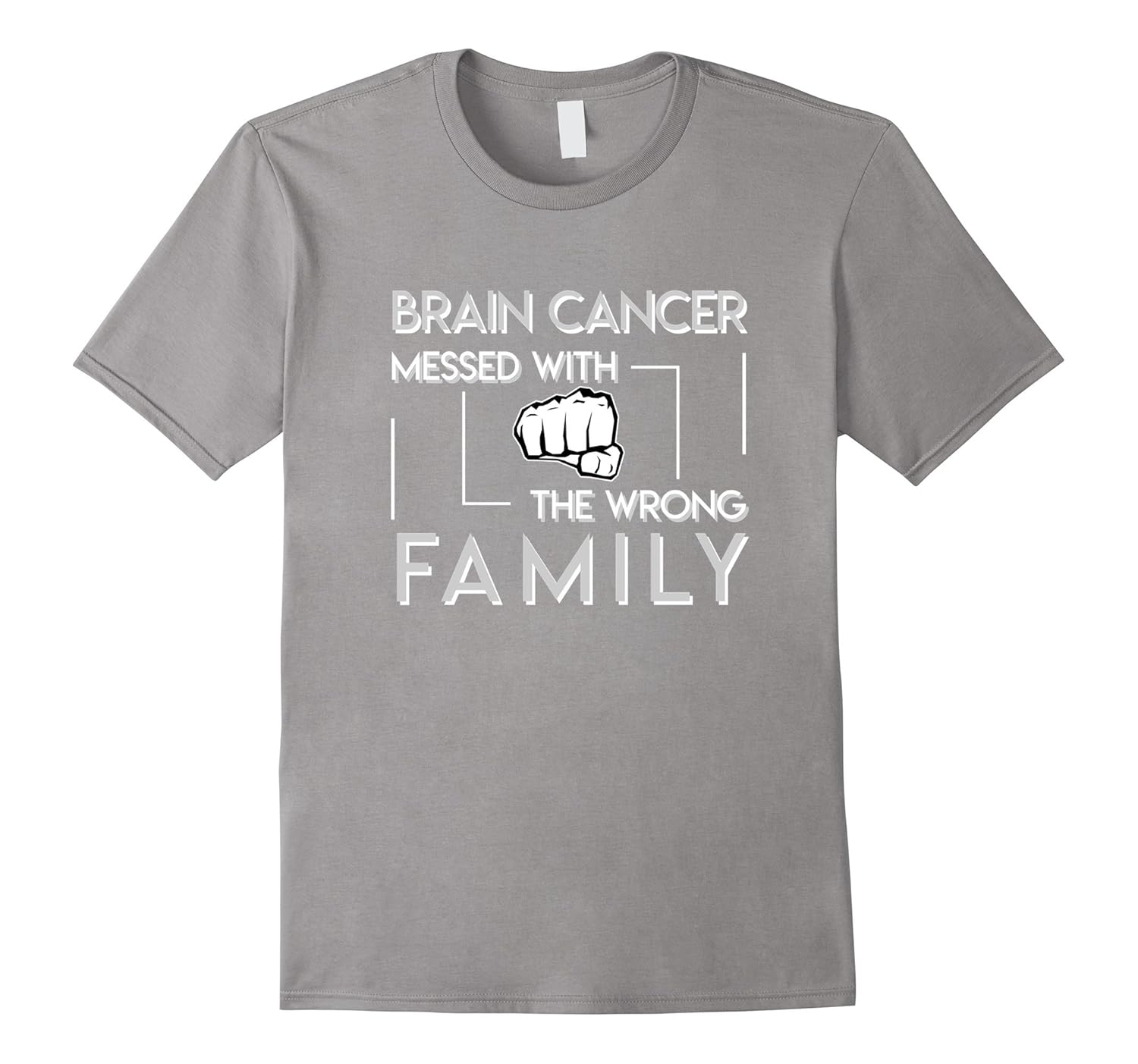 Brain Cancer Messed With The Wrong Family Brain Cancer Shirt-Rose