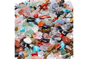 LAIDANLA Multicolor 400pcs Natural Chip Stone Beads 5-8mm Healing Crystal Irregular Gemstones Drilled DIY Loose Rocks Bead Crystal for Bracelet Earrings Necklace Jewelry Making Crafting