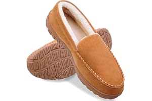 shoeslocker Men Slippers Indoor Outdoor Anti-Slip Slippers for Men Warm Plush